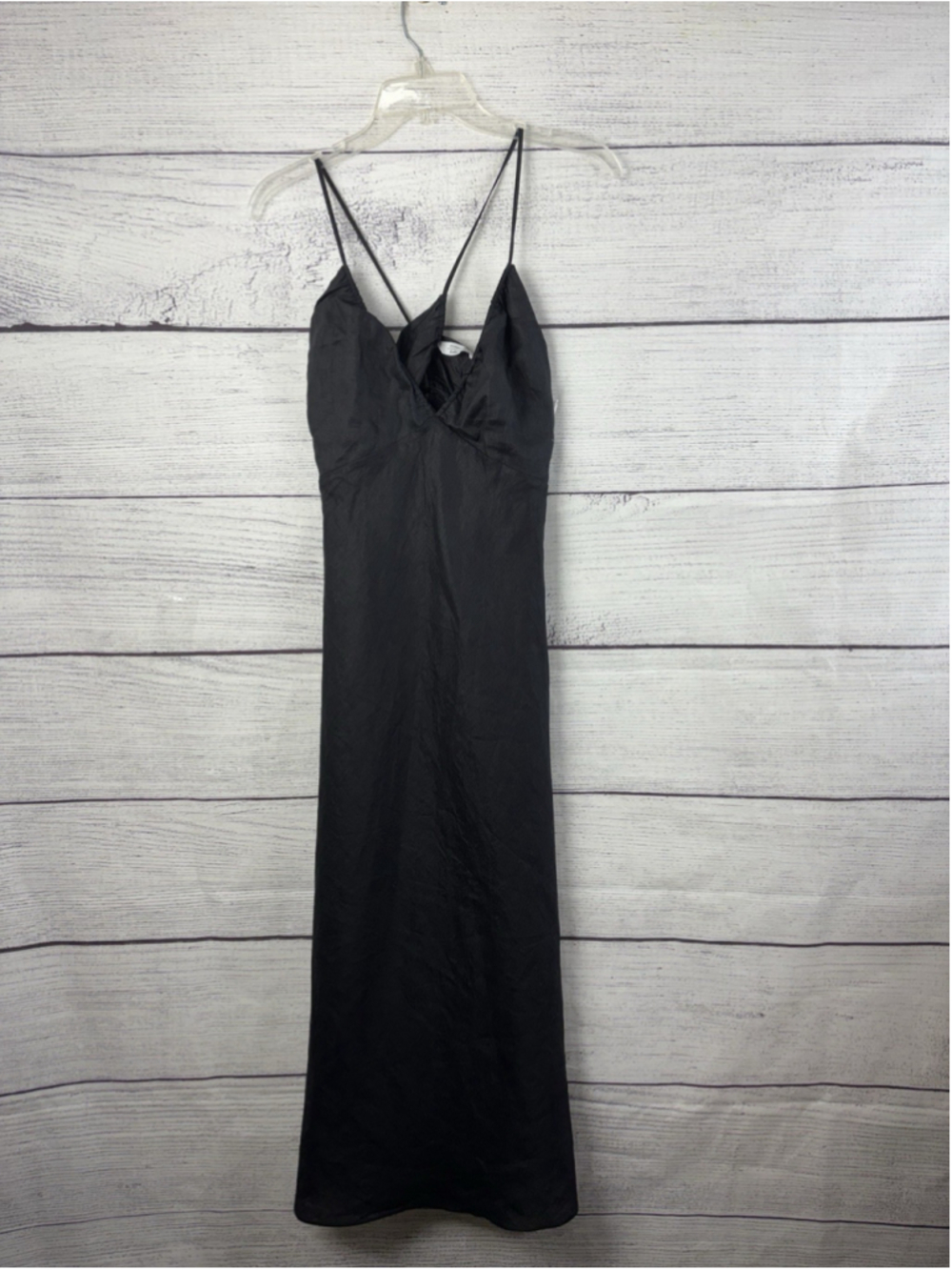 & Other Stories Stockholm Black Cut Out Midi Dress Size 8 Backless Cross Straps - Picture 4 of 10